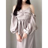 ピンク | ペプラムギャザーバルーンブラウス | dazzlin