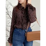 ブラウン | シュリンクフラワーショートシャツ | dazzlin