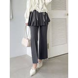 チャコールグレー | 2WAYレイヤードスカートパンツ | dazzlin