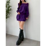 パープル | 【セットアップ対応】スウェットポケットミニスカート | dazzlin