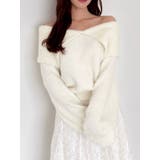 オフホワイト | 2WAYミニシャギーオフショルニット | dazzlin