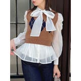 キャメル | アーガイルニットトップス | dazzlin