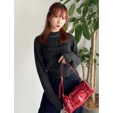 チャコールグレー | ケーブルレタリングニット | dazzlin