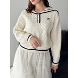 【FILA別注】セーラーカラーラインニットプルオーバー | dazzlin | 詳細画像4 