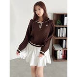 ブラウン | 【FILA別注】セーラーカラーラインニットプルオーバー | dazzlin