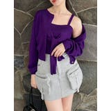 パープル | 片結びニットビスチェ | dazzlin