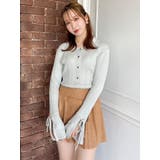 グレー | アイレットスリーブニットトップス | dazzlin