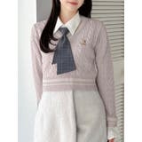 ピンク | シャツドッキングケーブルニットトップス | dazzlin