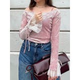 ピンク | シアーベロアレイヤードトップス | dazzlin