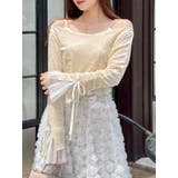 イエロー | シアーベロアレイヤードトップス | dazzlin