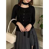 ブラック | レイヤードデザインカットソー | dazzlin