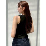 【吉田朱里】涼感加工ギャザーノースリリブトップス | dazzlin | 詳細画像12