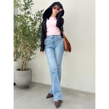 【吉田朱里】涼感加工ギャザーノースリリブトップス | dazzlin | 詳細画像44