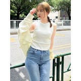 【吉田朱里】涼感加工ギャザーノースリリブトップス | dazzlin | 詳細画像8