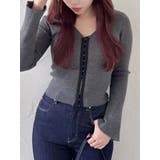 チャコールグレー | フロントホックニットカーディガン | dazzlin