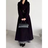 ブラック | 2WAYカラーウールライクトレンチコート | dazzlin