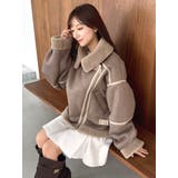 ブラウン | ビッグカラームートンブルゾン | dazzlin