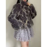 チャコールグレー | パールチェーンエコファーブルゾン | dazzlin