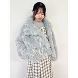 ブルー | パールチェーンエコファーブルゾン | dazzlin