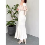 アイボリー | ドッキングバルーンネックニットワンピース | dazzlin