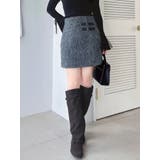 チャコールグレー | 【セットアップ対応】ヘアリーミニスカート | dazzlin