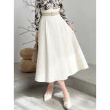 【WEB限定カラーあり】サイドタックベルトフレアスカート | dazzlin | 詳細画像1 