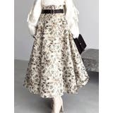 【WEB限定カラーあり】サイドタックベルトフレアスカート | dazzlin | 詳細画像2 