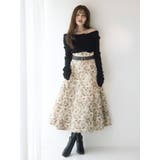 ベージュ | 【WEB限定カラーあり】サイドタックベルトフレアスカート | dazzlin