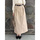 ベージュ | チノベルトスカート | dazzlin