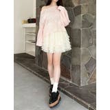 ボリュームフリルチュールミニスカート | dazzlin | 詳細画像9 