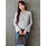 グレー | ラメビスチェラインニットトップス | dazzlin