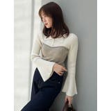 ベージュ | ラメビスチェラインニットトップス | dazzlin