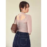 バックオープンスパンコールシアーニットトップス | dazzlin | 詳細画像5 