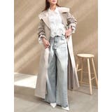 ベージュ | ビッグカラーフリルスリーブトレンチコート | dazzlin