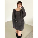 チャコールグレー | 【セット対応】ヘアリーニットジャケット | dazzlin