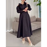 ブラック | ショルダーリボンシェイプワンピース | dazzlin