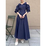 インディゴ | ショルダーリボンシェイプワンピース | dazzlin
