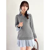 シャツレイヤードニットミニワンピース ※BEIGE WEB限定カラー | dazzlin | 詳細画像1 