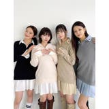 シャツレイヤードニットミニワンピース ※BEIGE WEB限定カラー | dazzlin | 詳細画像2 