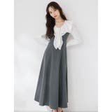 スカーフリボンフレアワンピース | dazzlin | 詳細画像1 