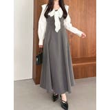 スカーフリボンフレアワンピース | dazzlin | 詳細画像41 