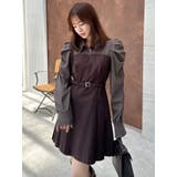 【追加生産分】長袖レイヤードシャツミニワンピース | dazzlin | 詳細画像1