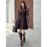 【追加生産分】長袖レイヤードシャツミニワンピース | dazzlin | 詳細画像11