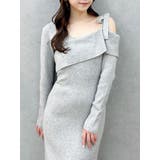 【WEB限定】ワンショルリボンニットワンピース | dazzlin | 詳細画像1 