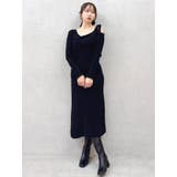 【WEB限定】ワンショルリボンニットワンピース | dazzlin | 詳細画像3 