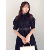 スパンコールレースオープンショルダードレス | dazzlin | 詳細画像28 