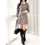 グレー | パフスリーブレイヤードミニワンピース | dazzlin