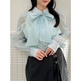 ミントグリーン | 2WAYボウタイタックペプラムブラウスⅡ | dazzlin