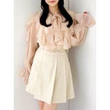 オレンジ | シアーウェーブフリルブラウス | dazzlin