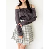 【久間田琳加コラボ】サテンオフショルシャツ | dazzlin | 詳細画像17 